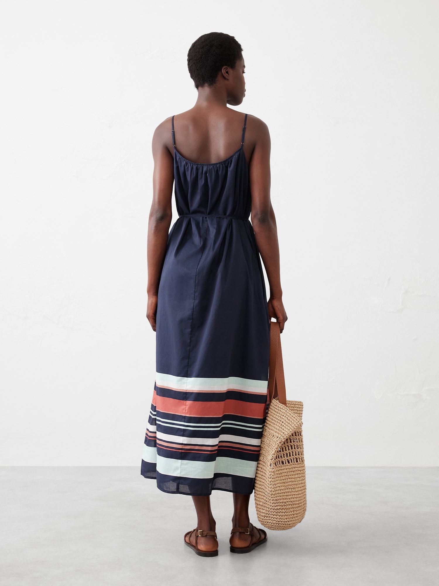 Tie-Waist Organza Maxi Dress