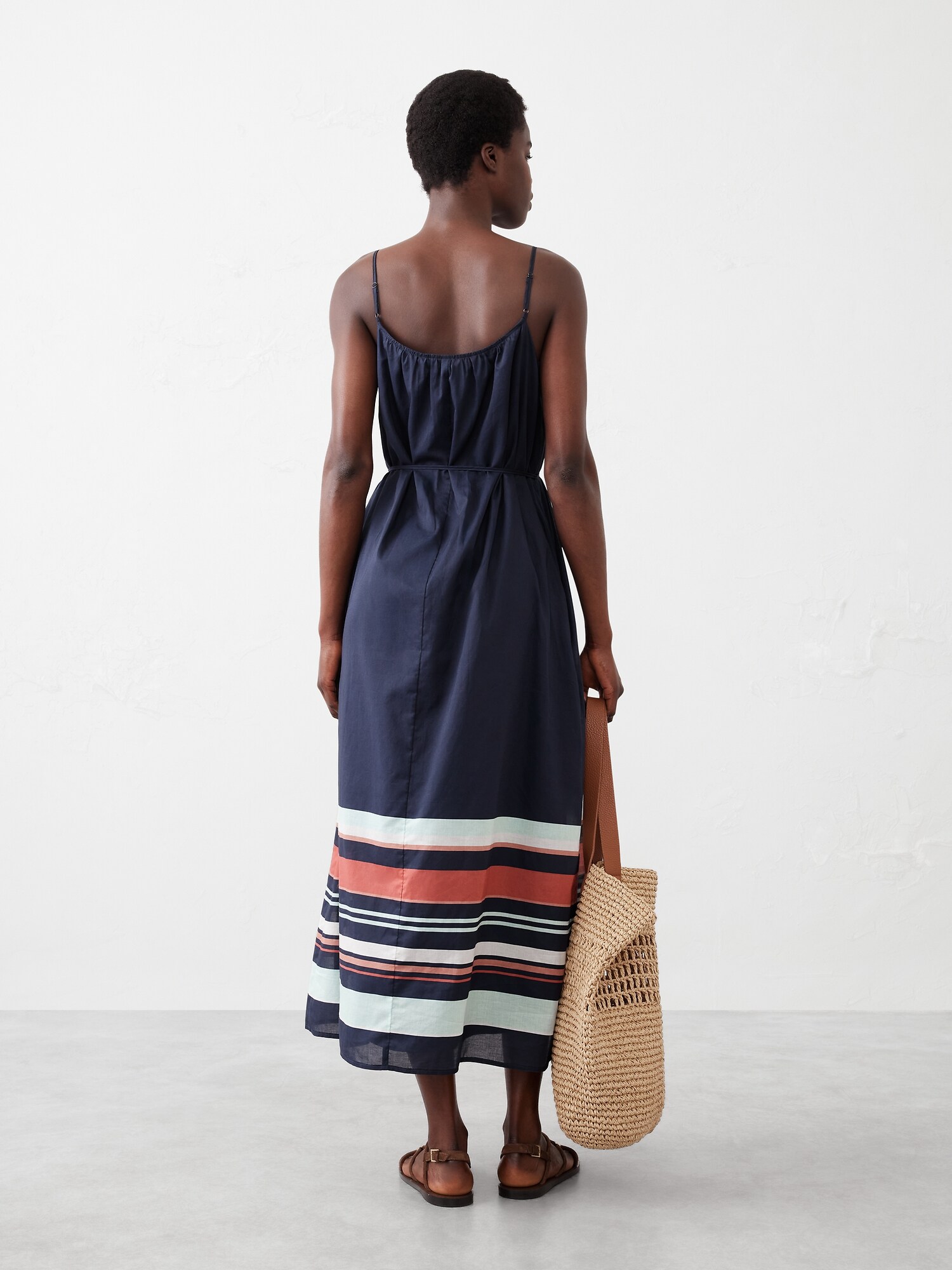 Tie-Waist Organza Maxi Dress