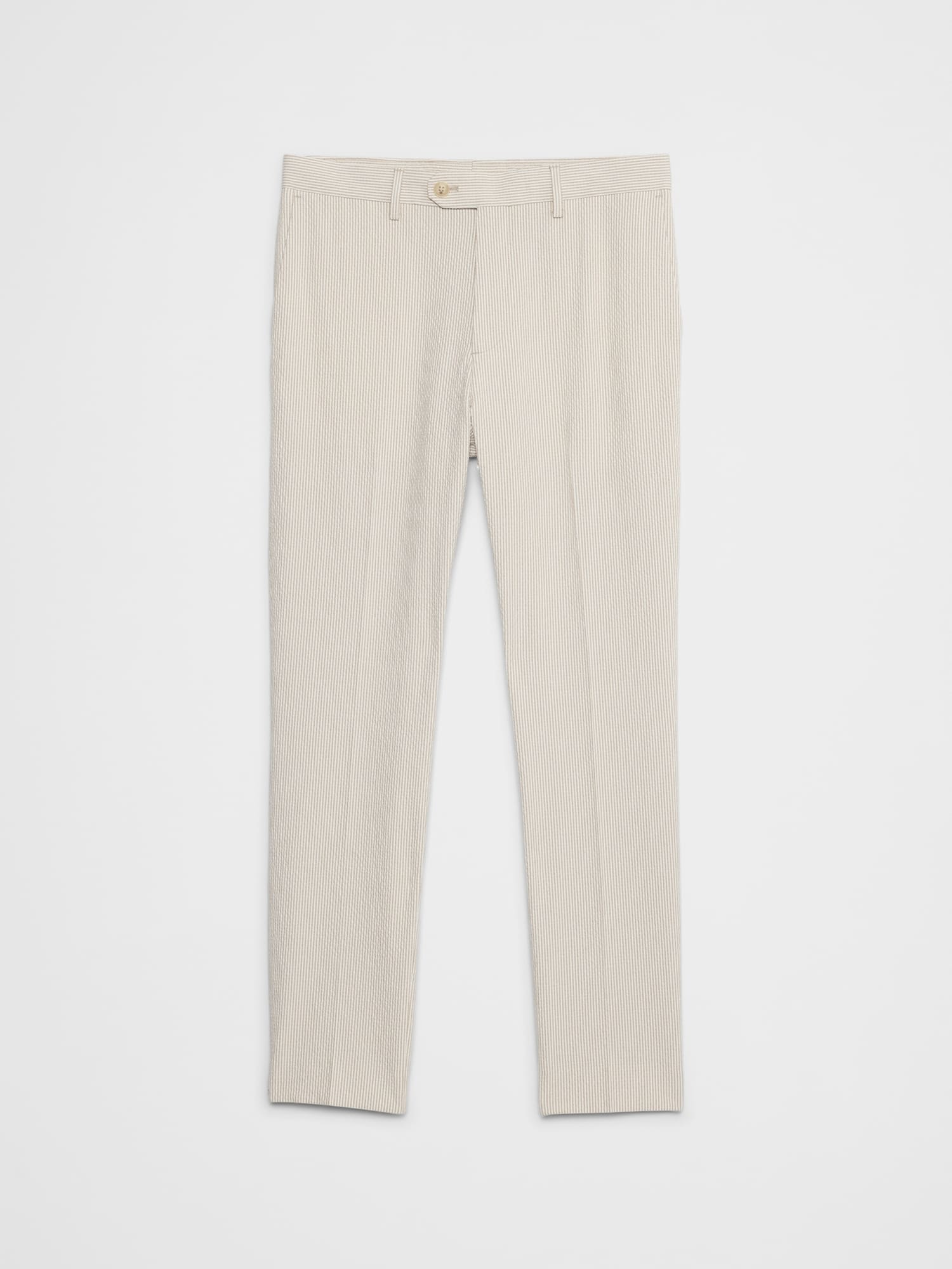 Tailored-Fit Khaki Seersucker Suit Trouser