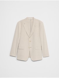 Tailored-Fit Khaki Seersucker Suit Jacket