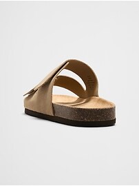 Vegan Suede Double Strap Sandal