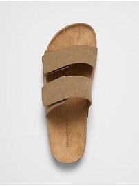 Vegan Suede Double Strap Sandal