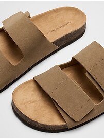 Vegan Suede Double Strap Sandal