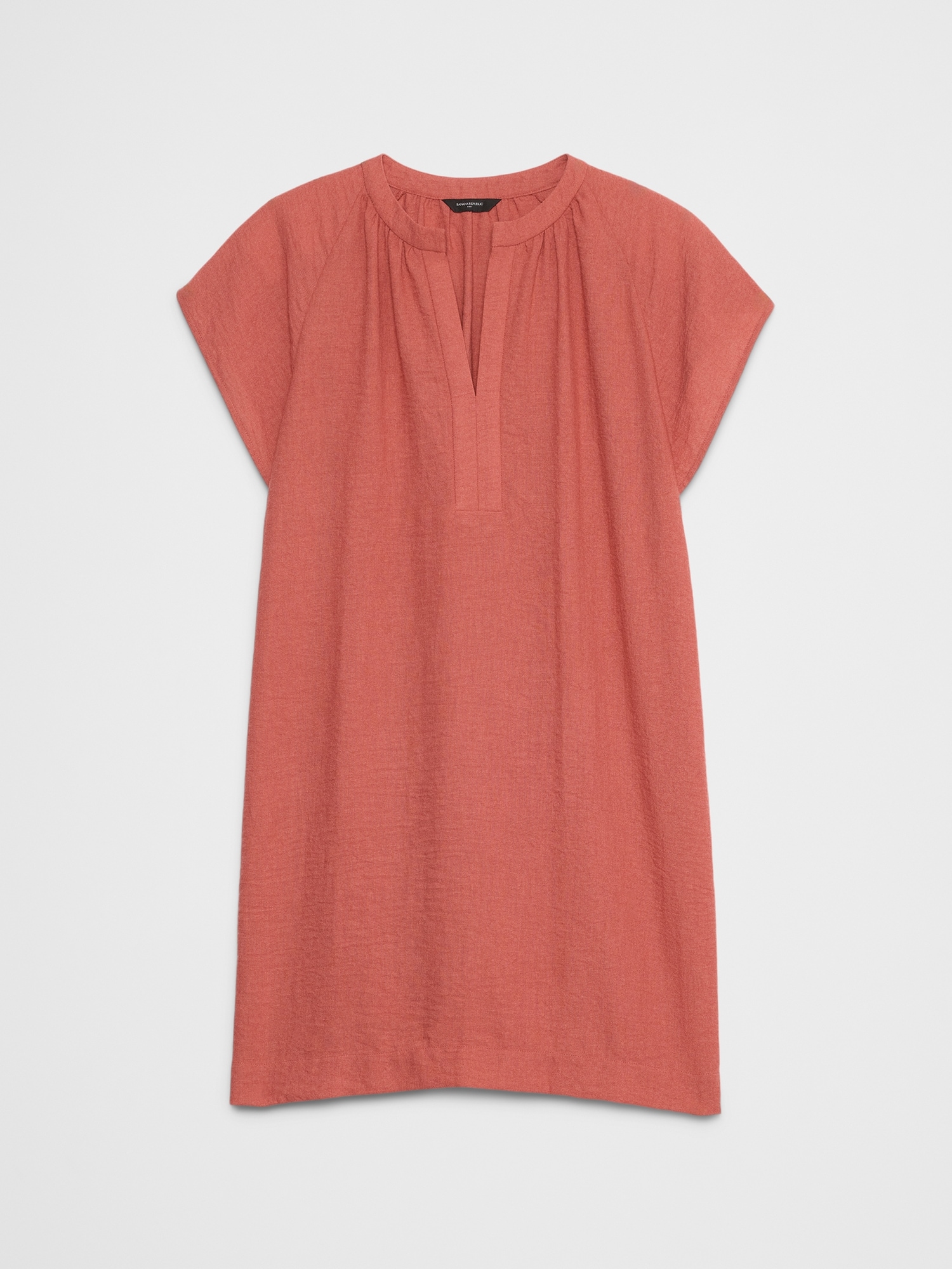 Gathered-Neck Mini Dress