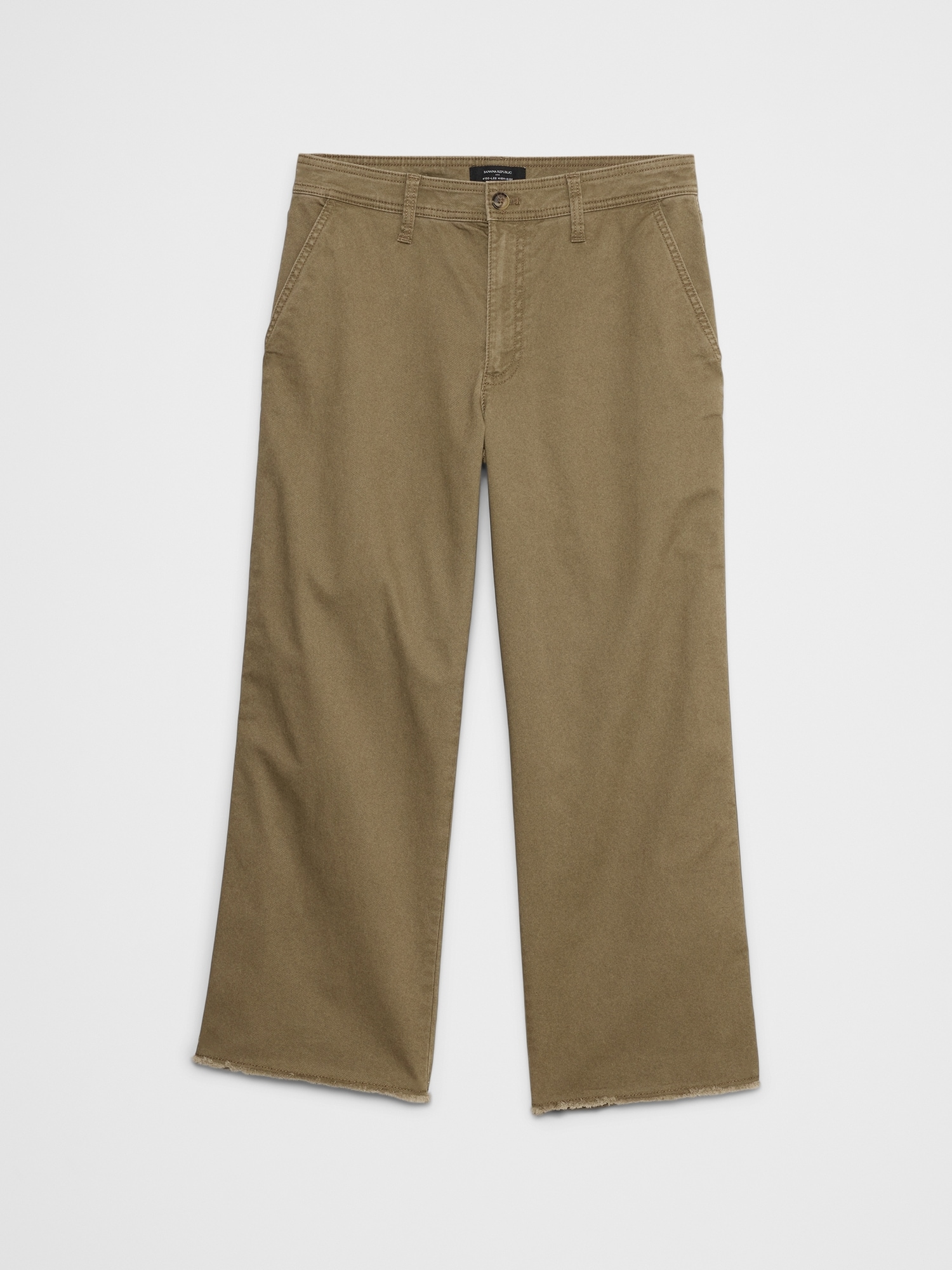 Wide-Leg High-Rise Cropped Chino