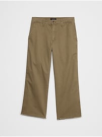 Wide-Leg High-Rise Cropped Chino