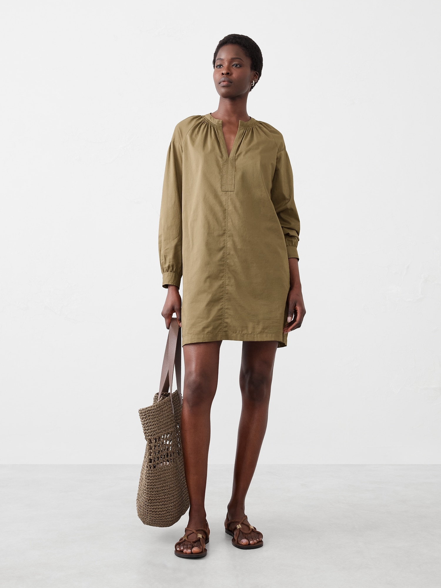 Trapunto Voile Mini Dress