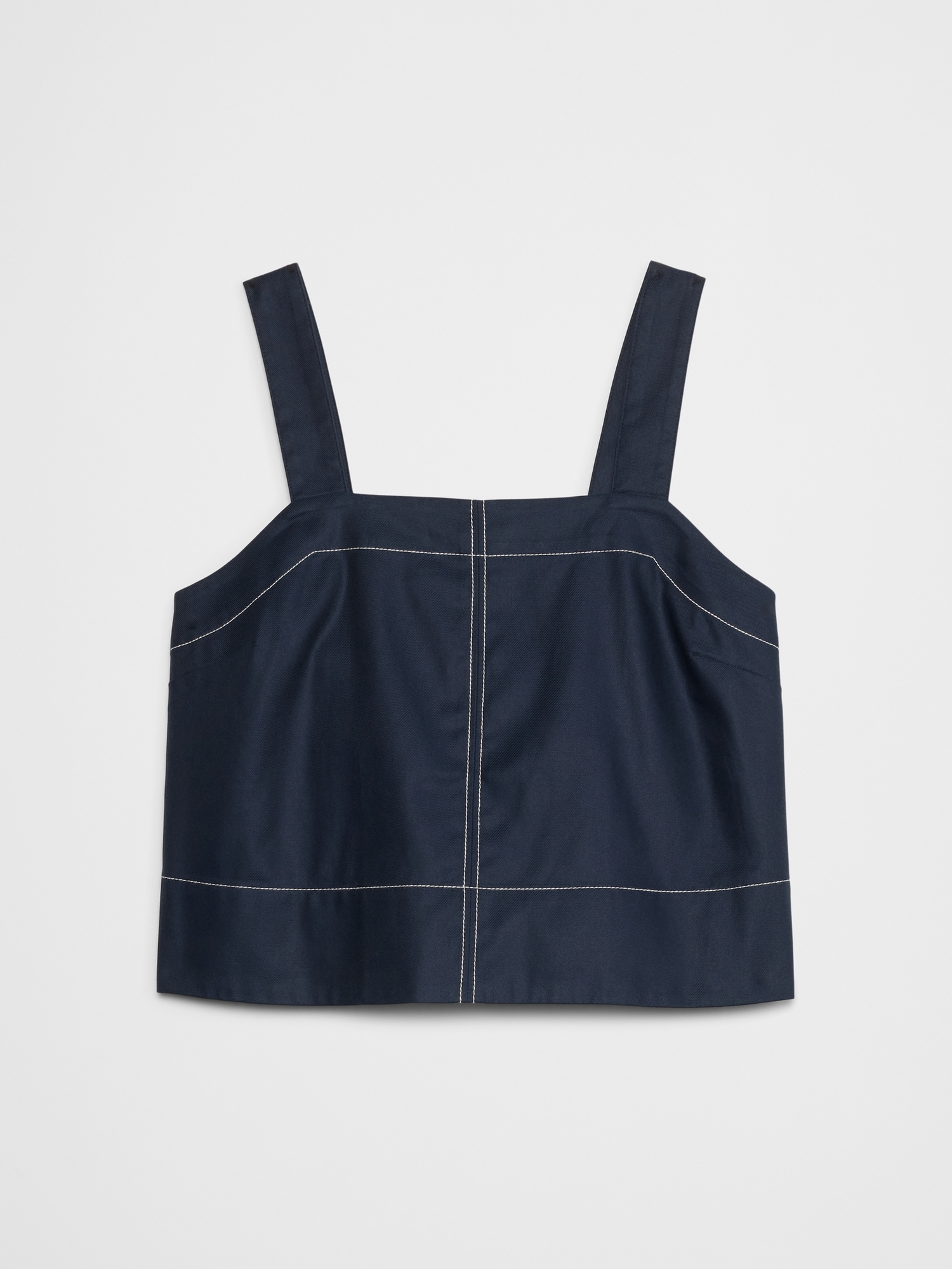 Boxy Topstitch Cropped Top