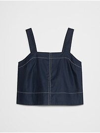 Boxy Topstitch Cropped Top