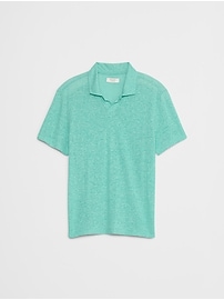 Linen-Blend Johnny Collar Polo