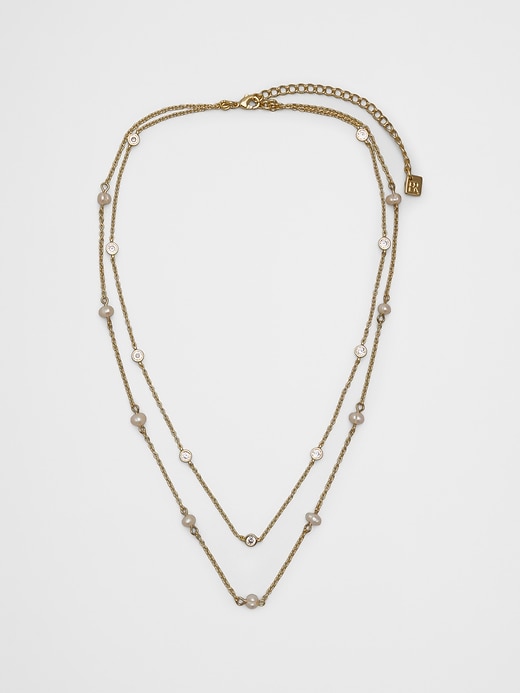 Disc Paperclip Layered Necklace