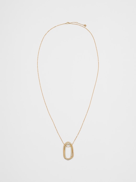 Disc Paperclip Layered Necklace