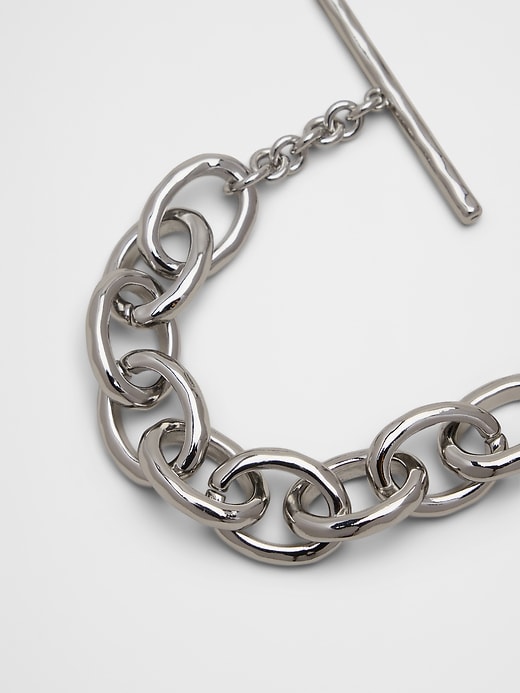 【2plan】24FW★ [LAN ARCHIVE] Toggle Circle Chain Bracelet Circle Loop Toggle Bracelet featuring an Ancient Coin with
