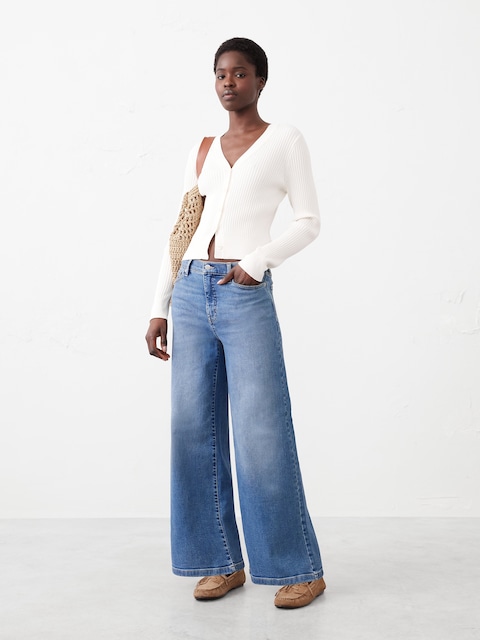 Wide-Leg High-Rise Jean