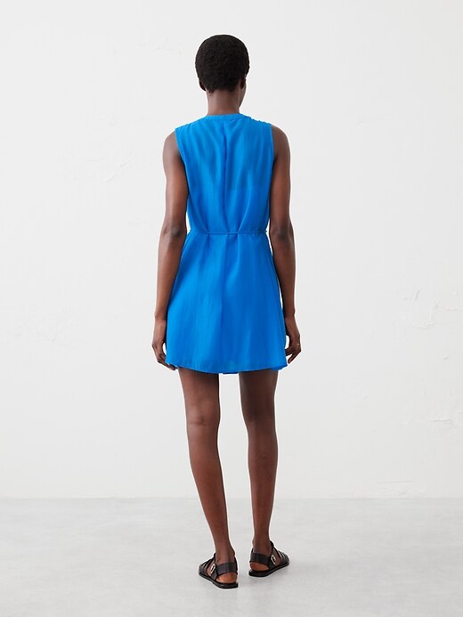 Pleated Organza Mini Dress