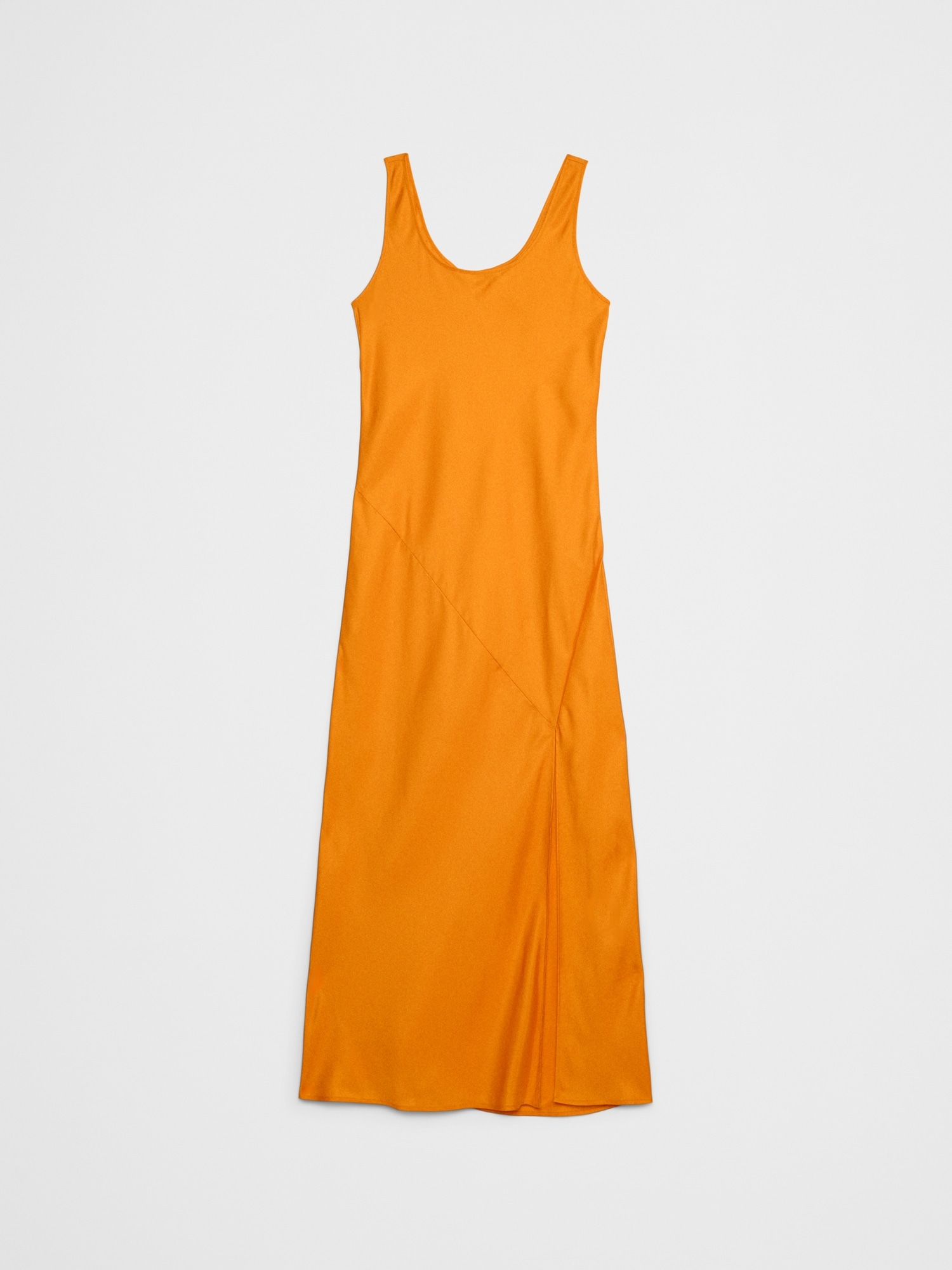 Silky Twill Slit Maxi Dress
