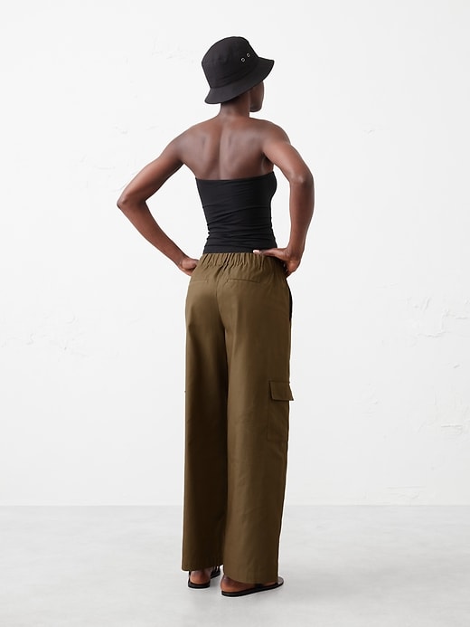 Wide-Leg High-Rise Cargo Pull-On Pant