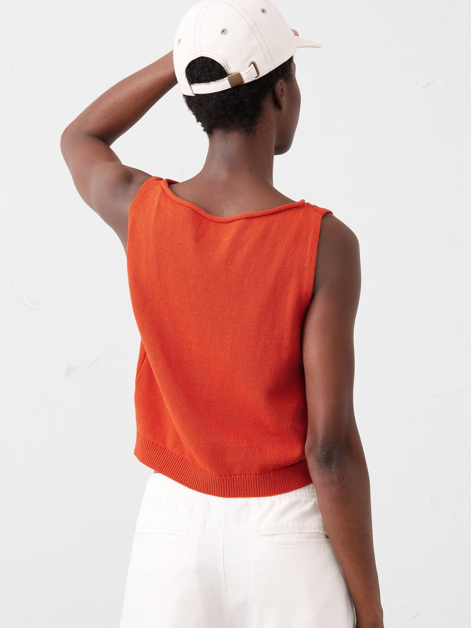 Cropped Boat-Neck Shell