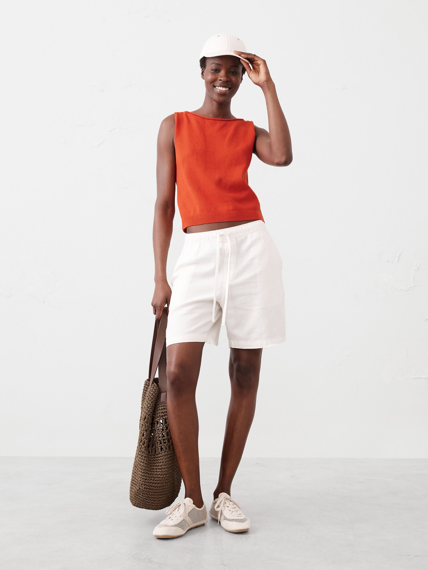Cropped Boat-Neck Shell