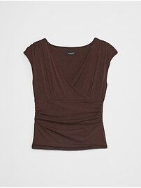 Crossover Front Shirred Top