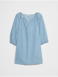 Eyelet Puff-Sleeve Mini Dress
