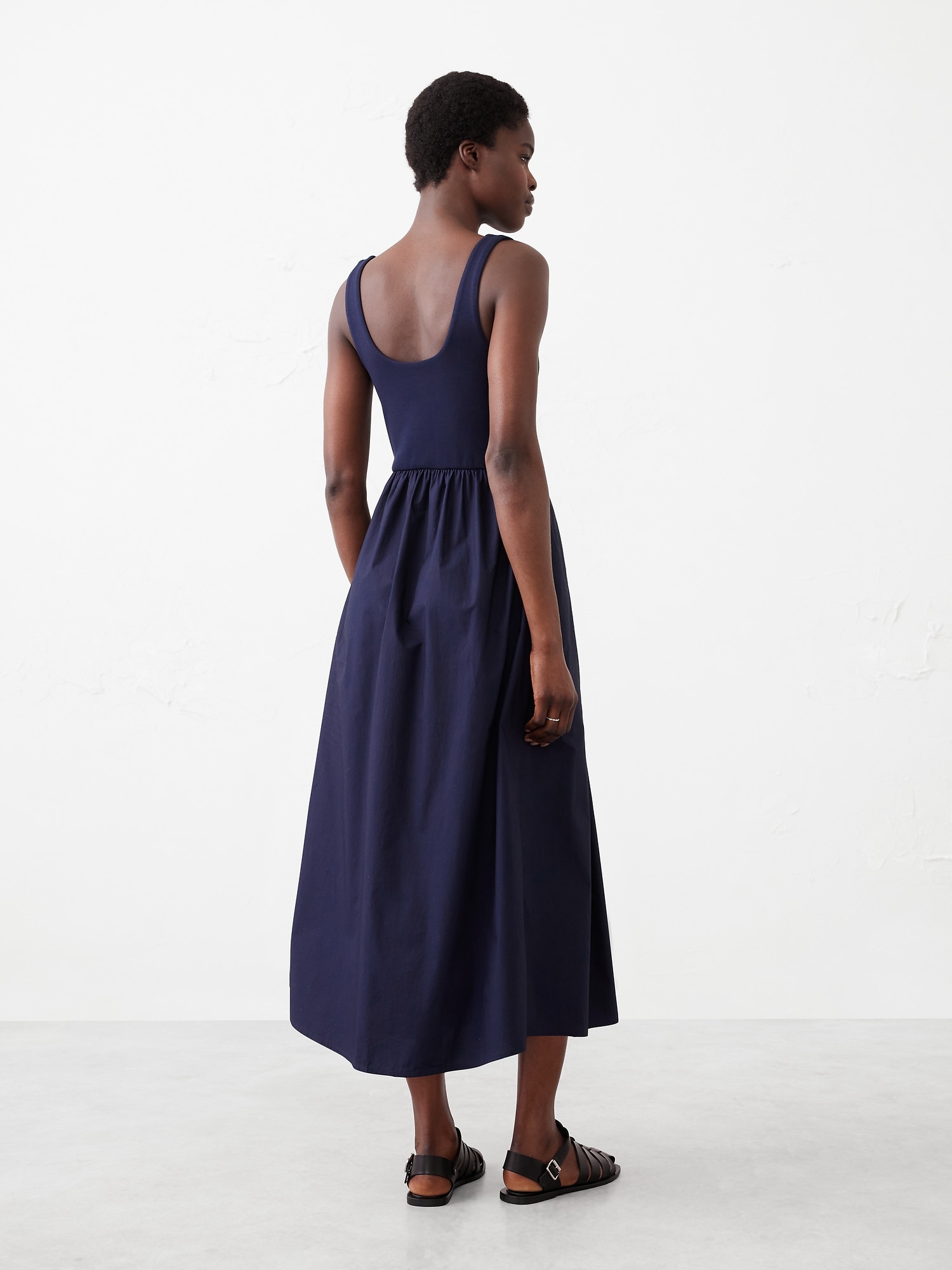 Tank Mixed Media Midi Dress