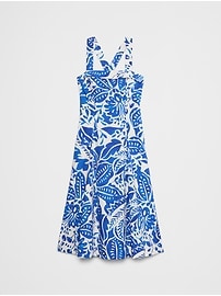 Poplin Cross-Back Midi Dress