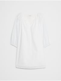 Eyelet Puff-Sleeve Mini Dress