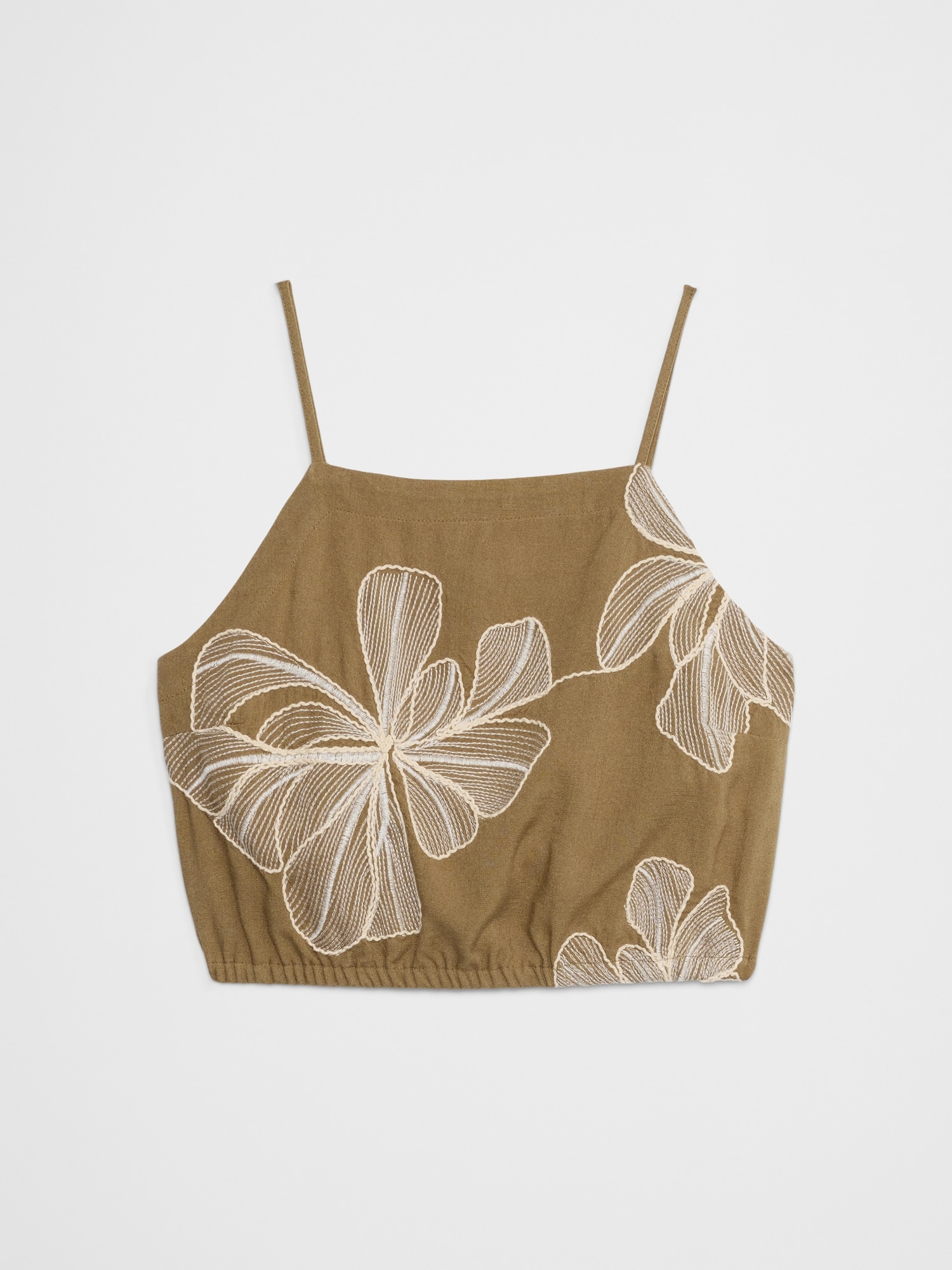 Embroidered Bubble-Hem Top