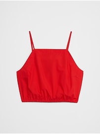 Strappy Bubble-Hem Cropped Top