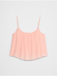 Seersucker Shirred-Neck Cami