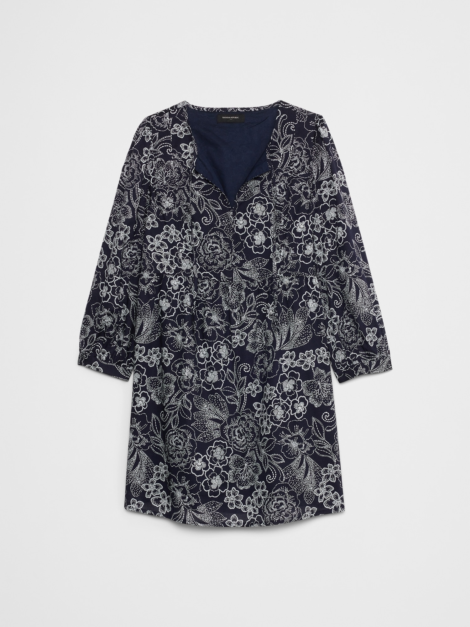 Voile Puff-Sleeve Peplum Mini Shift