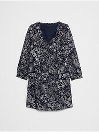 Voile Puff-Sleeve Peplum Mini Shift