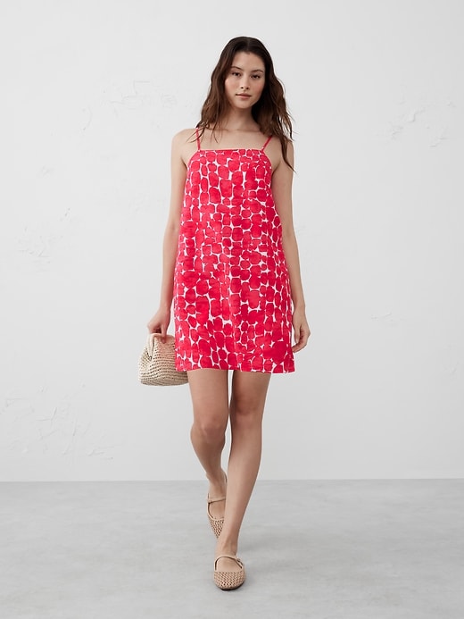 Linen-Blend Strappy Mini Dress | Banana Republic Factory