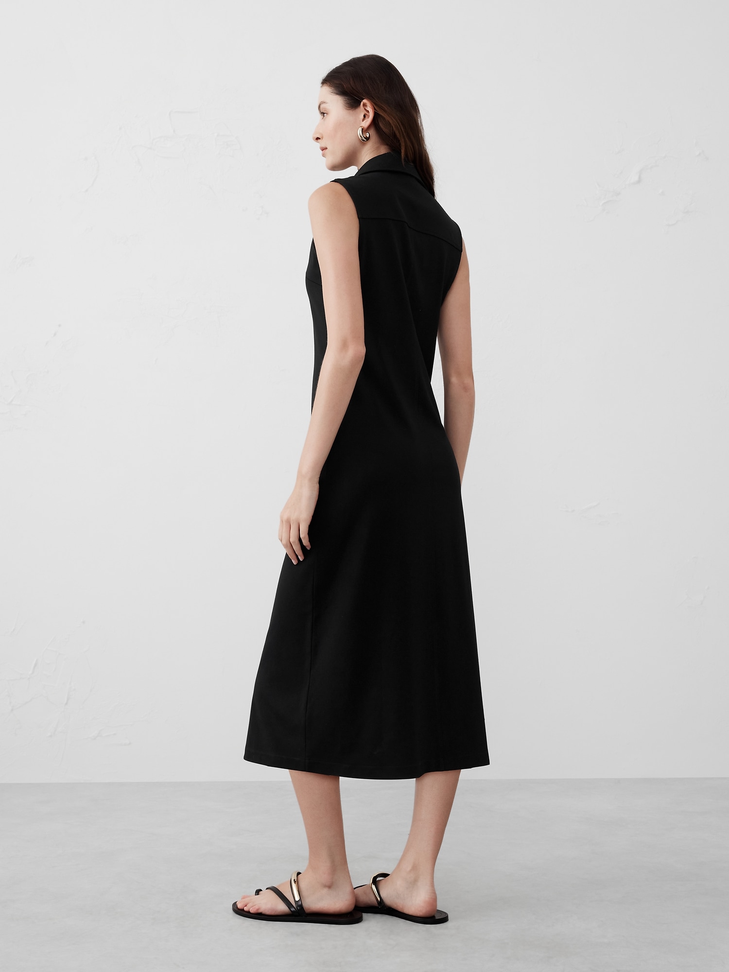 Button-Down Knit Shirtdress