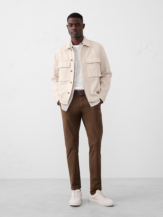 Tailored-Fit Textured Canvas Overshirt