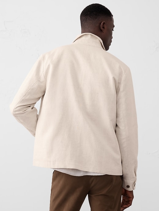 Tailored-Fit Textured Canvas Overshirt