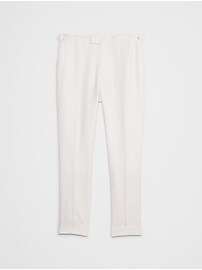 Tailored-Fit Linen-Blend White Tuxedo Pants