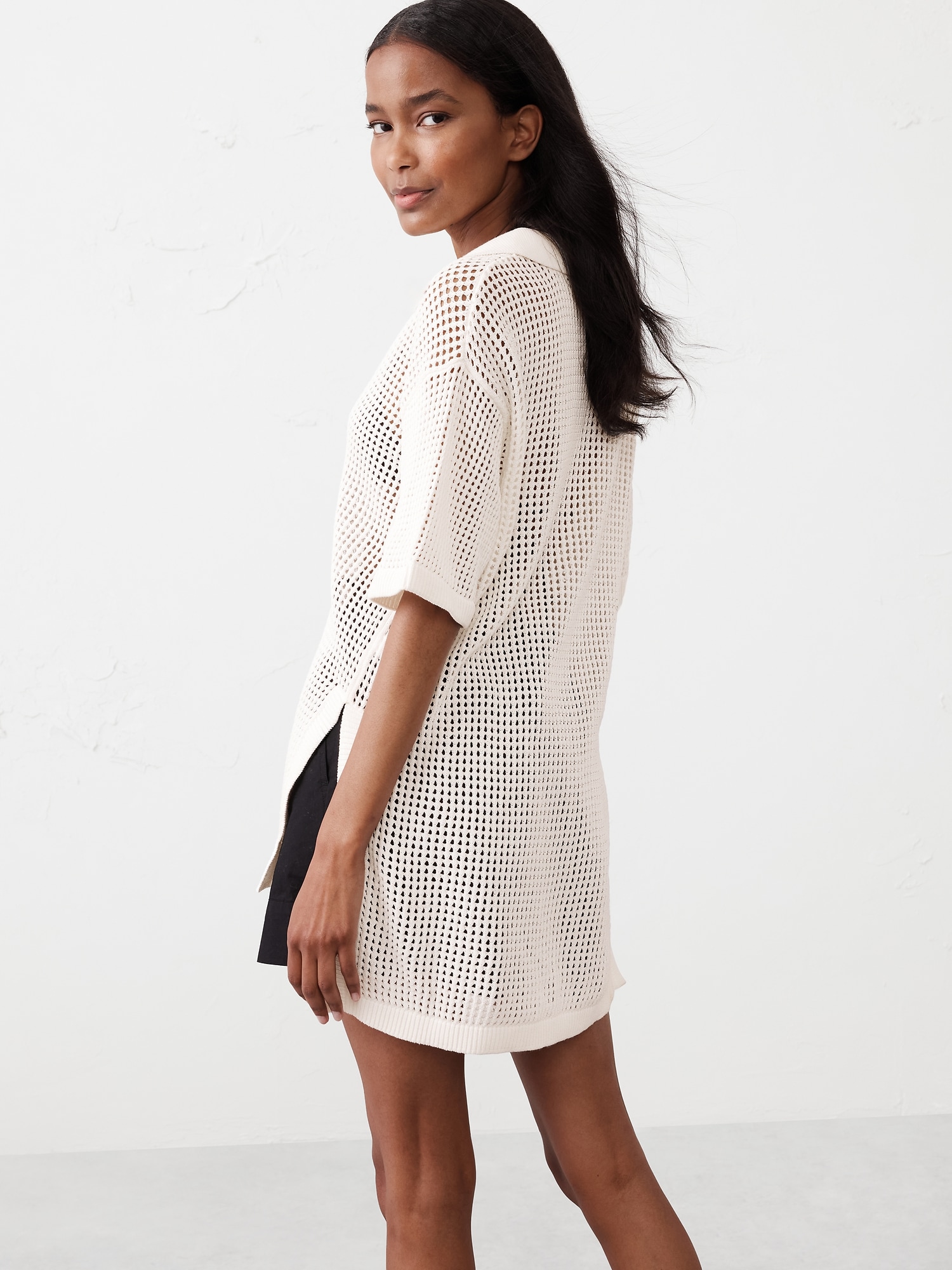 Open Stitch Sweater Cover-Up