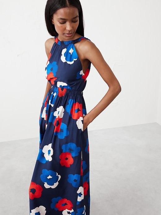 Halter-Neck Midi Dress