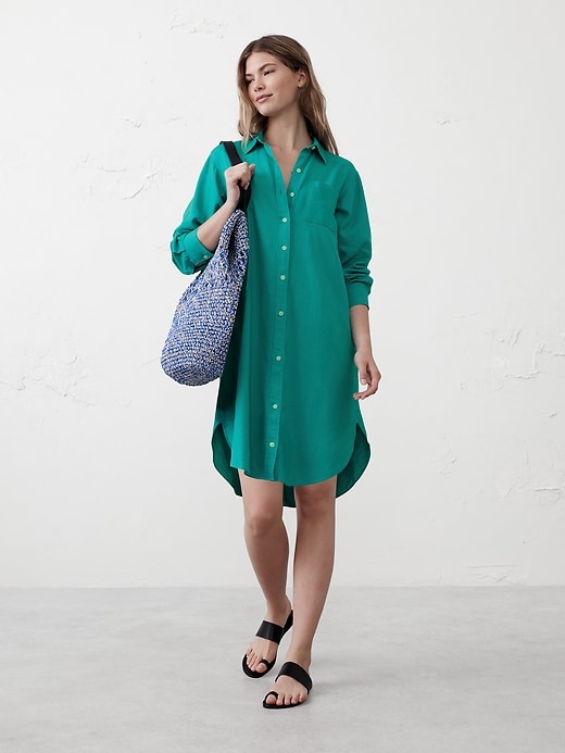 ★ ★ Summer Linen Shirt Dress T22F1WOP301WL1B6 Eleanor Linen Shirt Dress