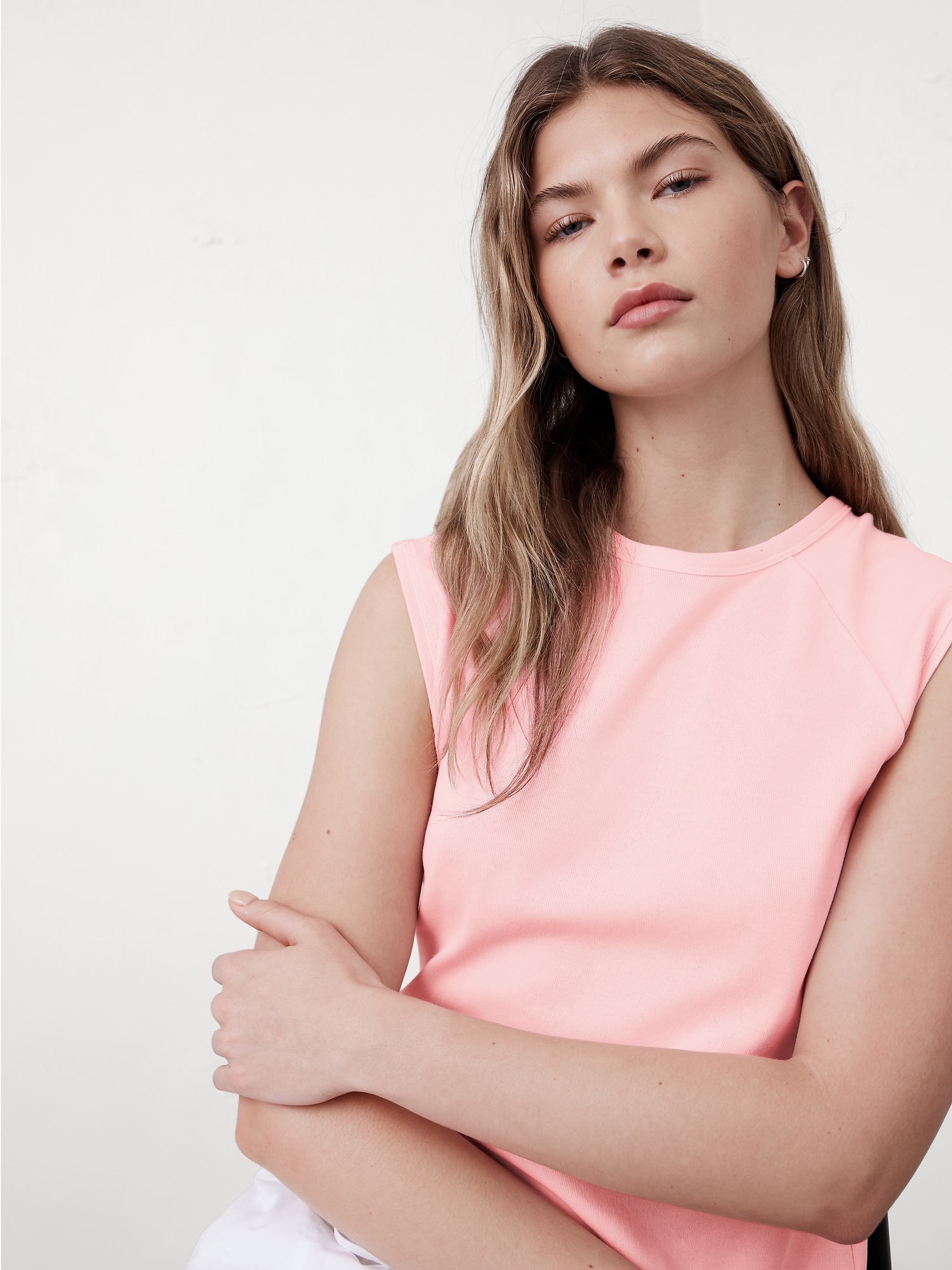 Ribbed High-Crew Top