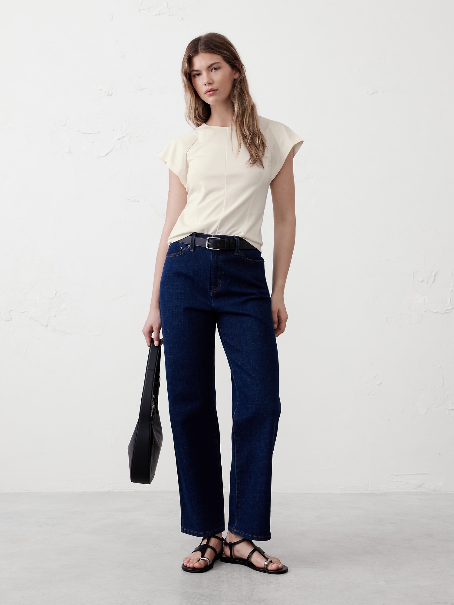 Lightweight Flutter-Sleeve Ponte Top