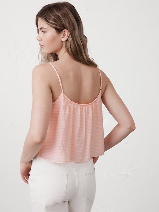 Seersucker Shirred-Neck Cami