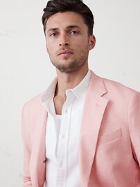 Tailored-Fit Linen-Blend Herringbone Suit Jacket
