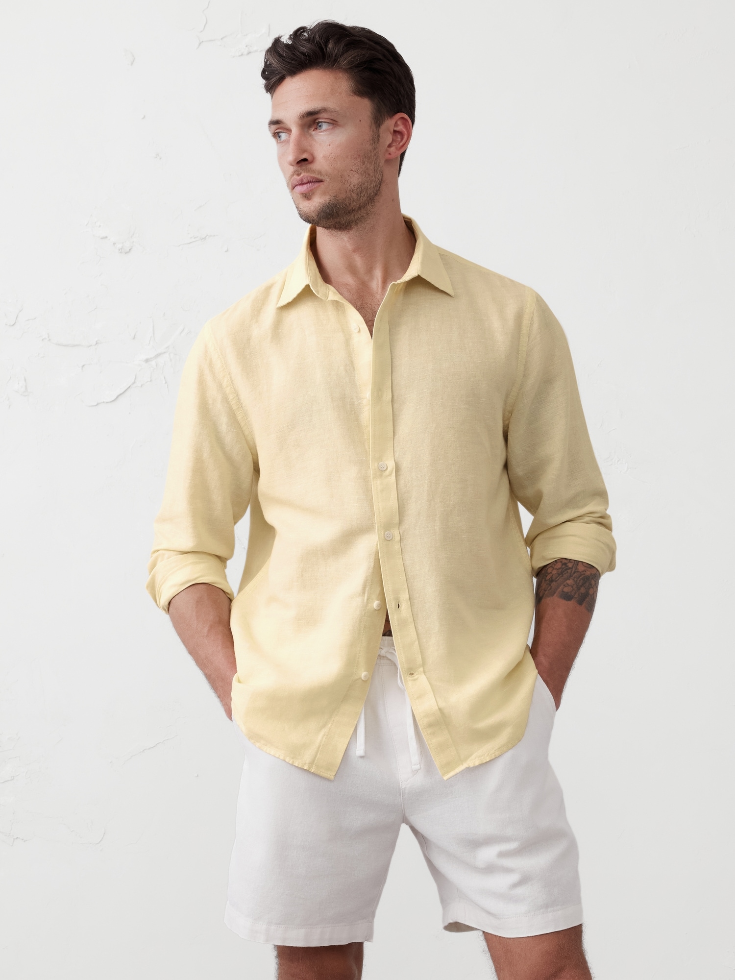 Slim Linen-Blend Shirt
