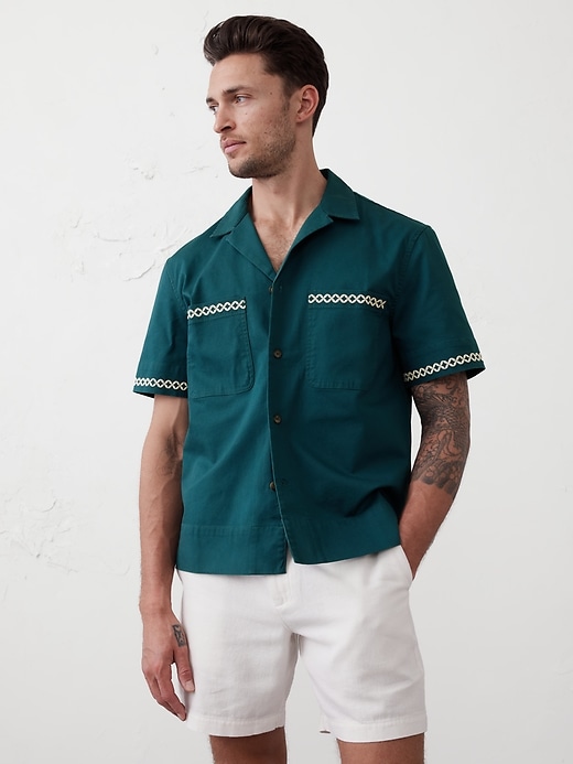 Embroidered Resort Overshirt