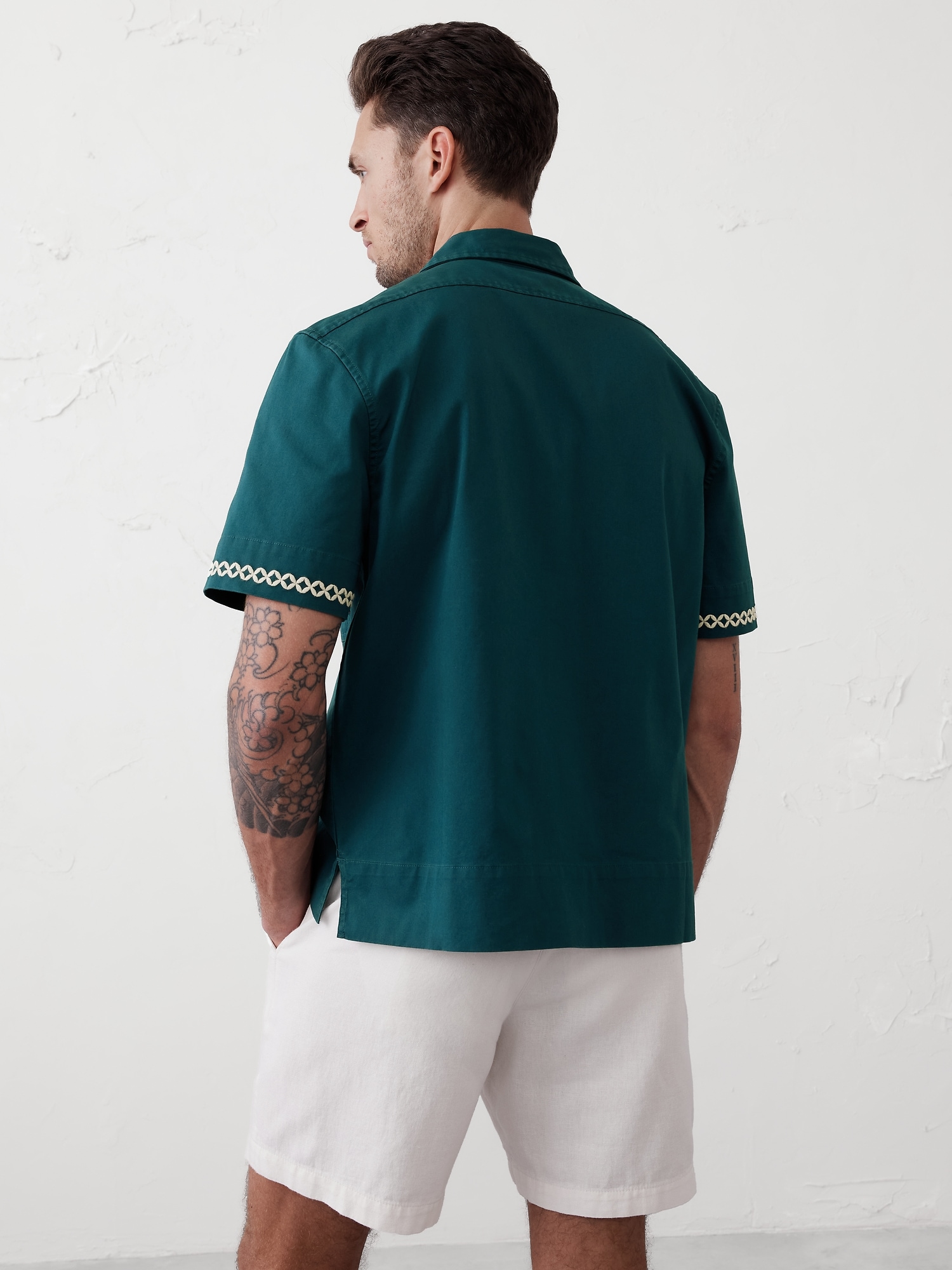 Embroidered Resort Overshirt