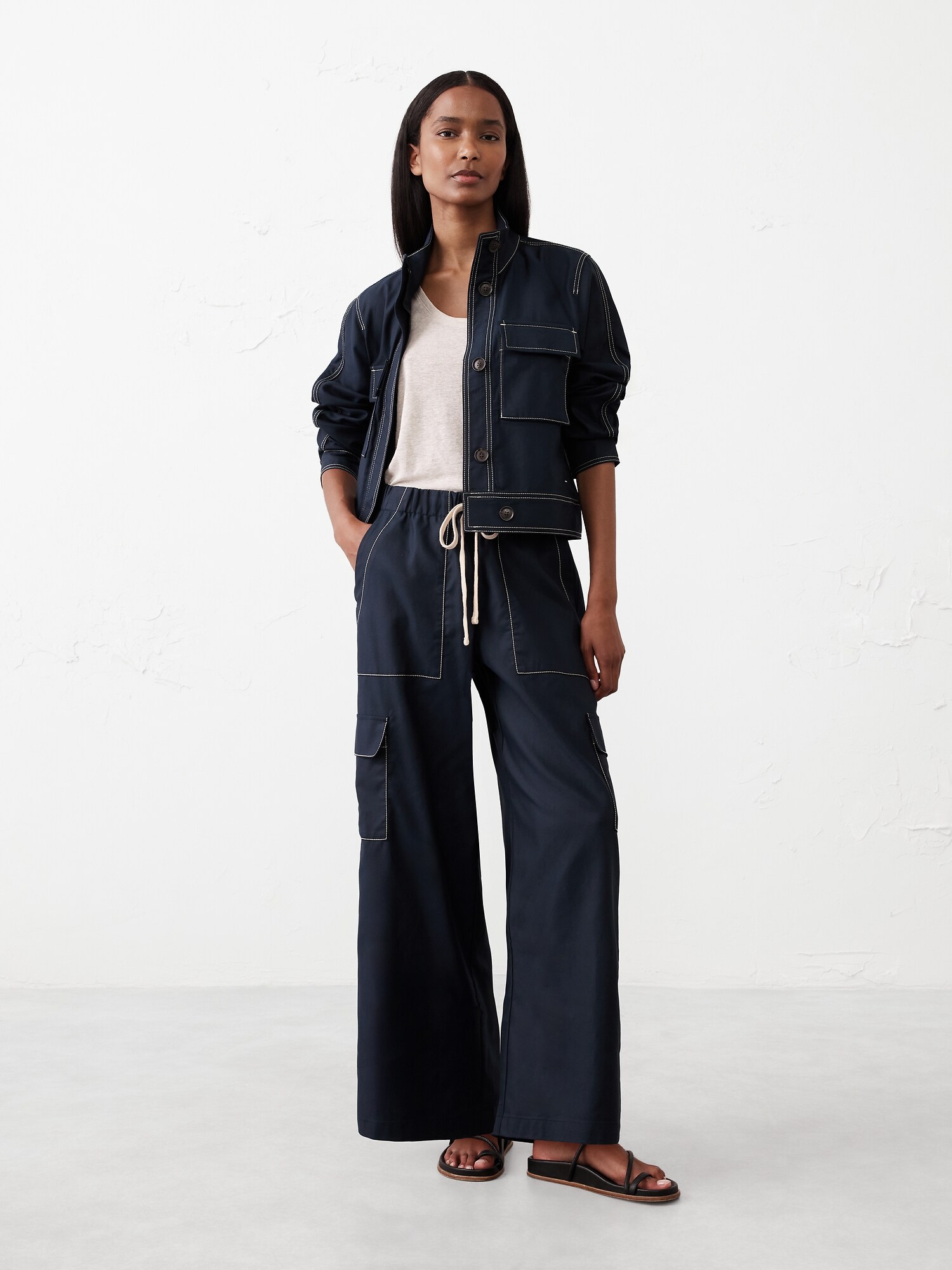 Twill Cropped Jacket