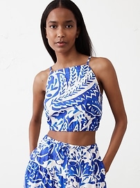Strappy Bubble-Hem Cropped Top